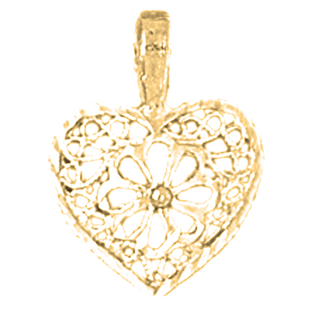 Yellow Gold-plated Silver Heart Pendant