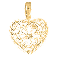 Yellow Gold-plated Silver Heart Pendant