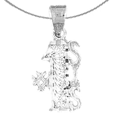 Sterling Silver #1 Sis Pendant (Rhodium or Yellow Gold-plated)