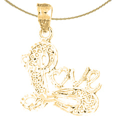 Colgante Love de plata de ley (bañado en rodio o oro amarillo)