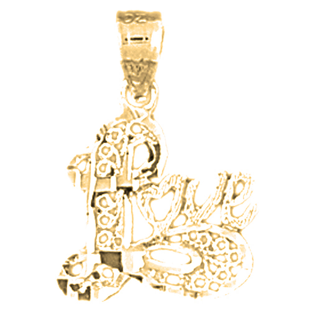 Yellow Gold-plated Silver Love Pendant