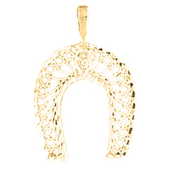 Yellow Gold-plated Silver Horseshoe Pendant