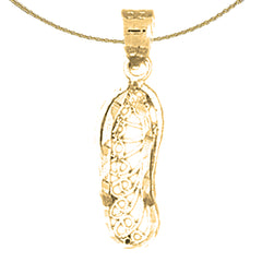 Flip-Flop-Anhänger aus Sterlingsilber (rhodiniert oder gelbgoldbeschichtet)