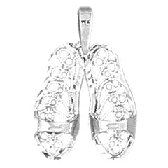 Sterling Silver Flip Flops Pendant
