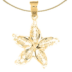 Colgante de estrella de mar de plata de ley (bañado en rodio o oro amarillo)