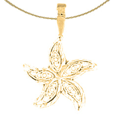 Colgante de estrella de mar de plata de ley (bañado en rodio o oro amarillo)