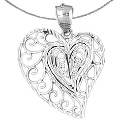 Herzanhänger aus Sterlingsilber (rhodiniert oder gelbvergoldet)