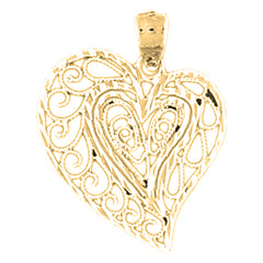 Yellow Gold-plated Silver Heart Pendant