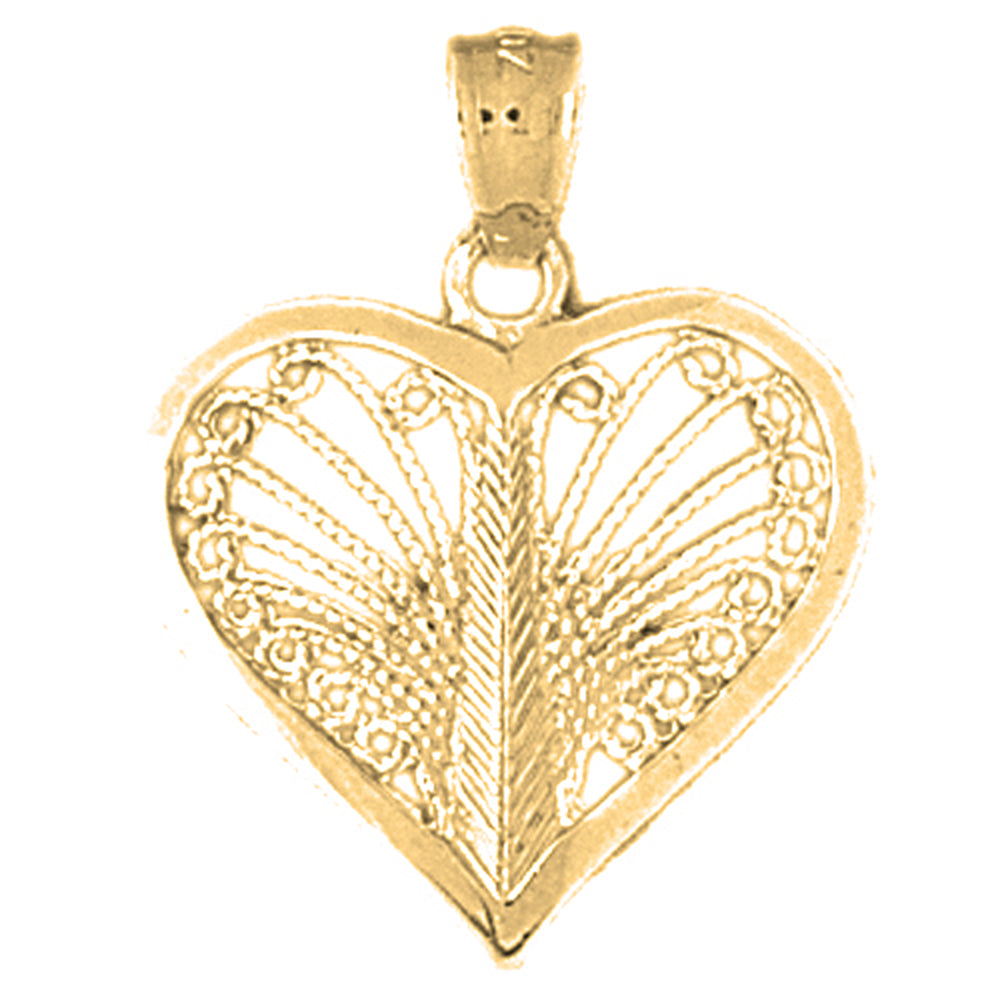 Yellow Gold-plated Silver Heart Pendant