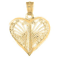 Yellow Gold-plated Silver Heart Pendant