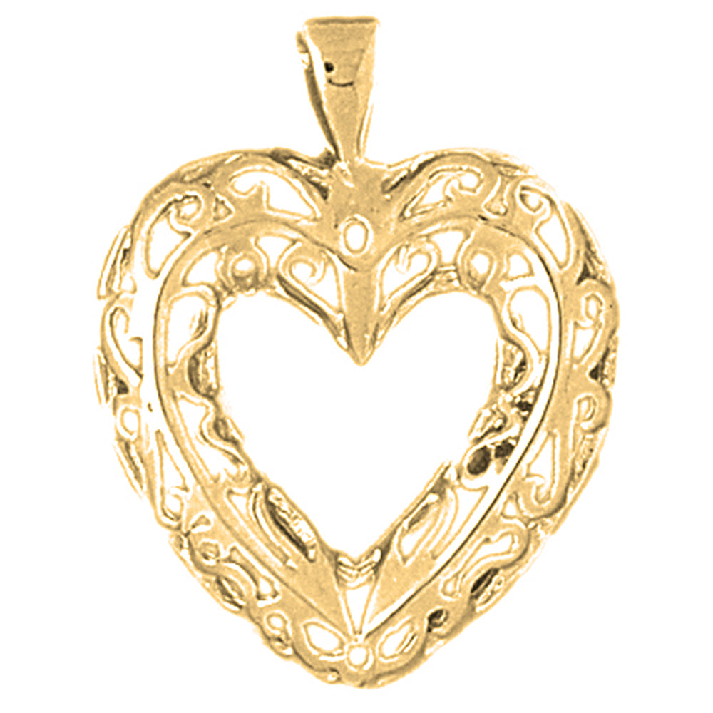 Yellow Gold-plated Silver Heart Pendant