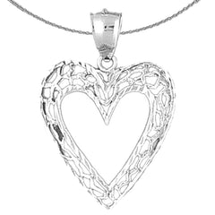 Herzanhänger aus Sterlingsilber (rhodiniert oder gelbvergoldet)