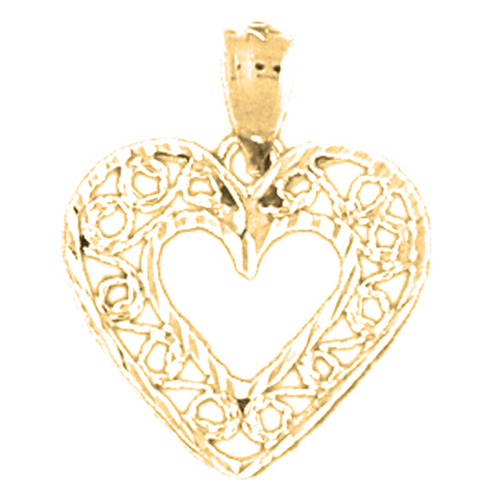 Yellow Gold-plated Silver Heart Pendant