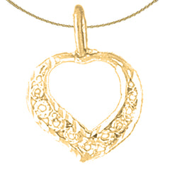 Sterling Silver Heart Pendant (Rhodium or Yellow Gold-plated)
