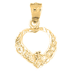 Yellow Gold-plated Silver Heart Pendant