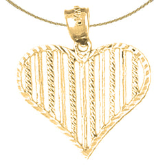 Sterling Silver Heart Pendant (Rhodium or Yellow Gold-plated)