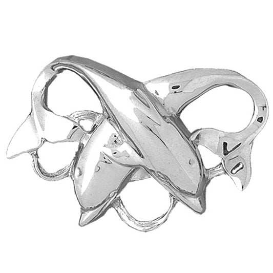 Sterling Silver Dolphins Pendant