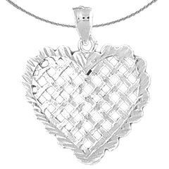 Sterling Silver Heart Pendant (Rhodium or Yellow Gold-plated)