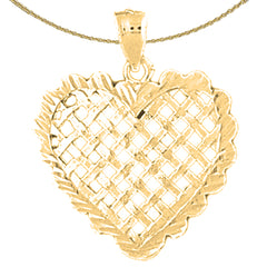 Sterling Silver Heart Pendant (Rhodium or Yellow Gold-plated)