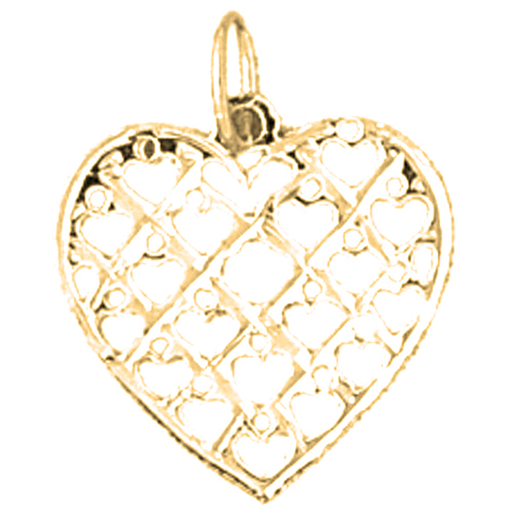 Yellow Gold-plated Silver Heart Pendant
