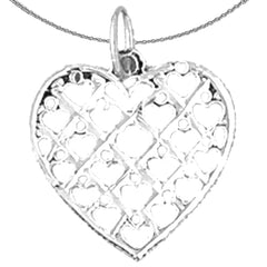 Herzanhänger aus Sterlingsilber (rhodiniert oder gelbvergoldet)