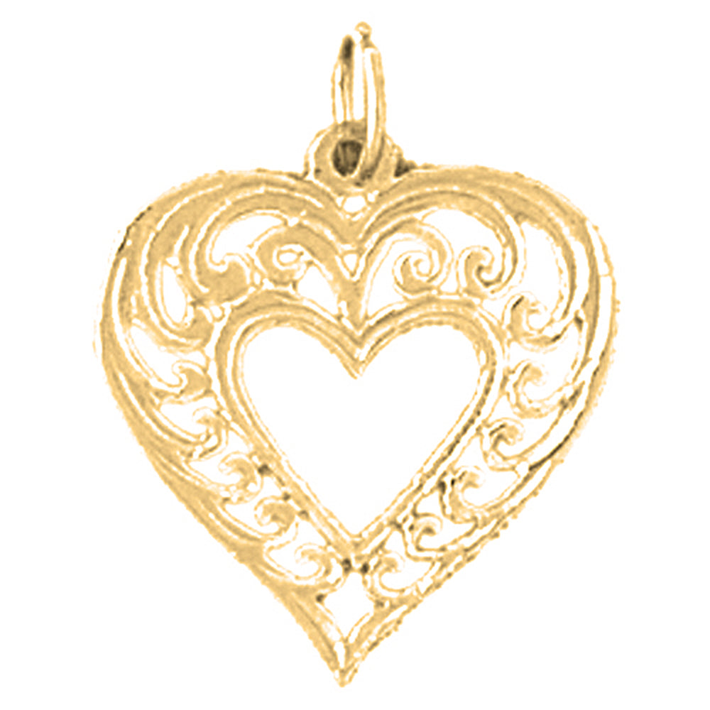 Yellow Gold-plated Silver Heart Pendant