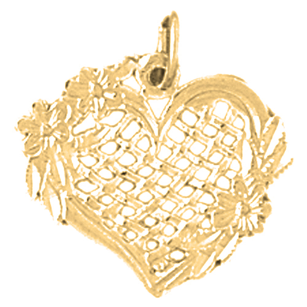 Yellow Gold-plated Silver Heart Pendant