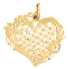 Yellow Gold-plated Silver Heart Pendant