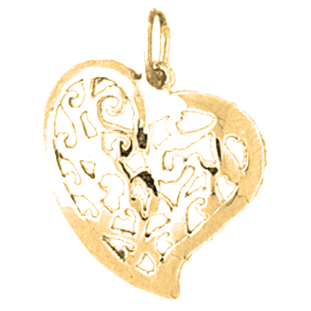 Yellow Gold-plated Silver Heart Pendant