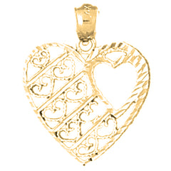 Yellow Gold-plated Silver Heart Pendant