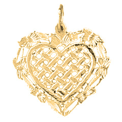 Yellow Gold-plated Silver Heart Pendant