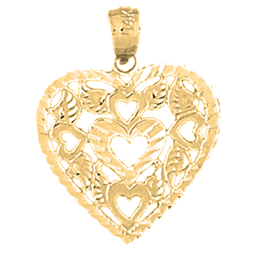 Yellow Gold-plated Silver Heart Pendant