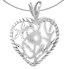 Herzanhänger aus Sterlingsilber (rhodiniert oder gelbvergoldet)