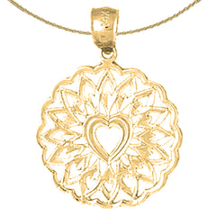Sterling Silver Heart Pendant (Rhodium or Yellow Gold-plated)
