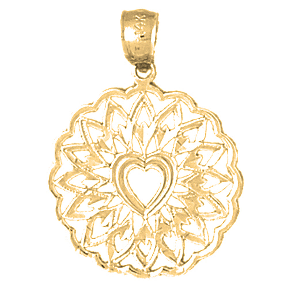 Yellow Gold-plated Silver Heart Pendant
