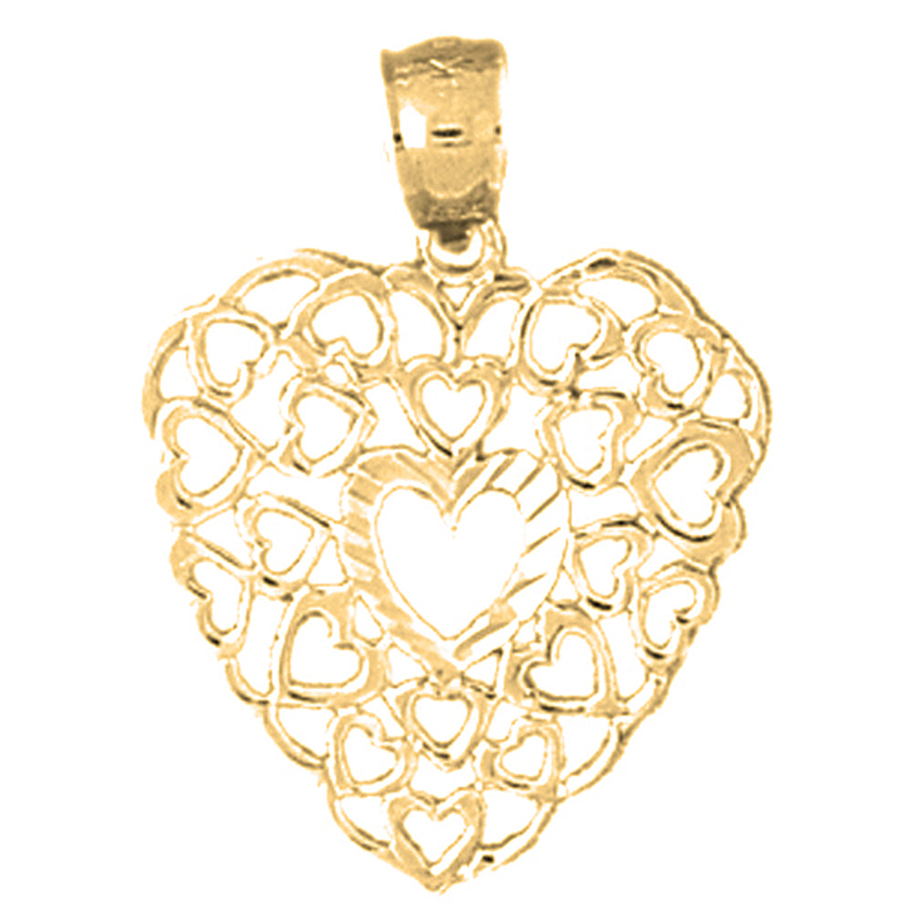 Yellow Gold-plated Silver Heart Pendant