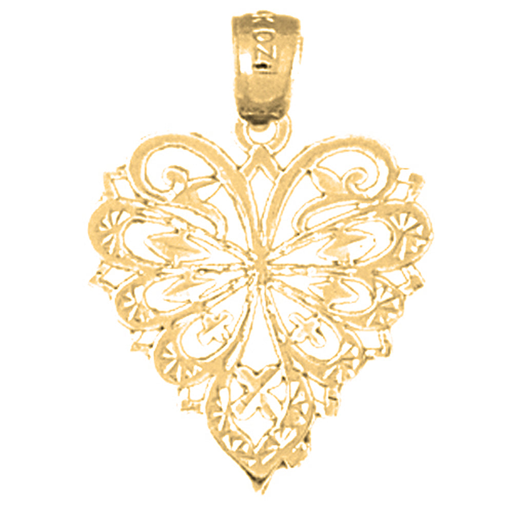 Yellow Gold-plated Silver Heart Pendant