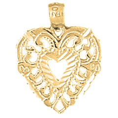 Yellow Gold-plated Silver Heart Pendant