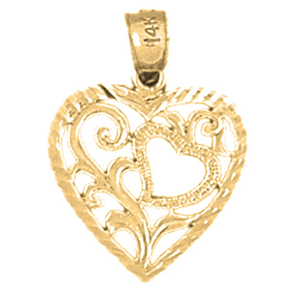 Yellow Gold-plated Silver Heart Pendant
