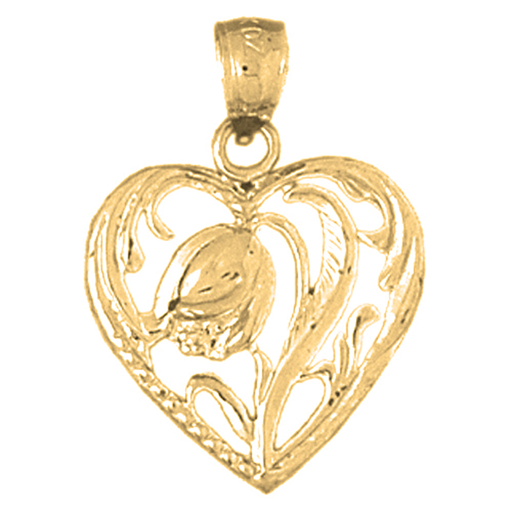 Yellow Gold-plated Silver Heart Pendant