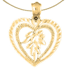 Sterling Silver Heart Pendant (Rhodium or Yellow Gold-plated)