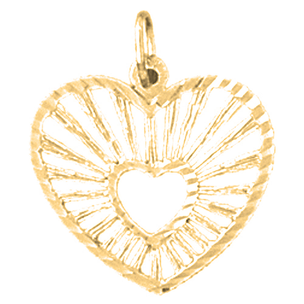 Yellow Gold-plated Silver Heart Pendant