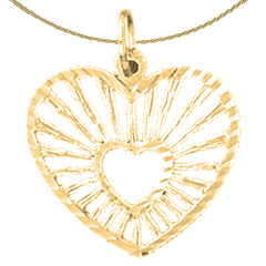 Sterling Silver Heart Pendant (Rhodium or Yellow Gold-plated)