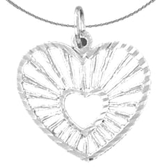 Sterling Silver Heart Pendant (Rhodium or Yellow Gold-plated)