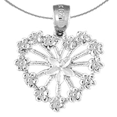 Sterling Silver Heart Pendant (Rhodium or Yellow Gold-plated)