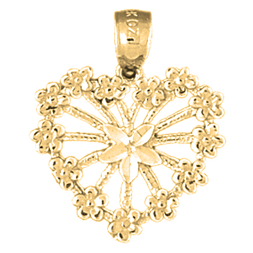 Yellow Gold-plated Silver Heart Pendant