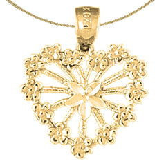 Sterling Silver Heart Pendant (Rhodium or Yellow Gold-plated)