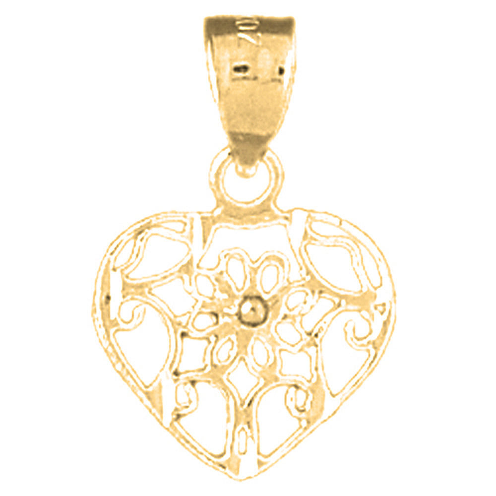 Yellow Gold-plated Silver Heart Pendant