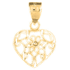 Yellow Gold-plated Silver Heart Pendant
