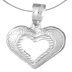 Sterling Silver Heart Pendant (Rhodium or Yellow Gold-plated)